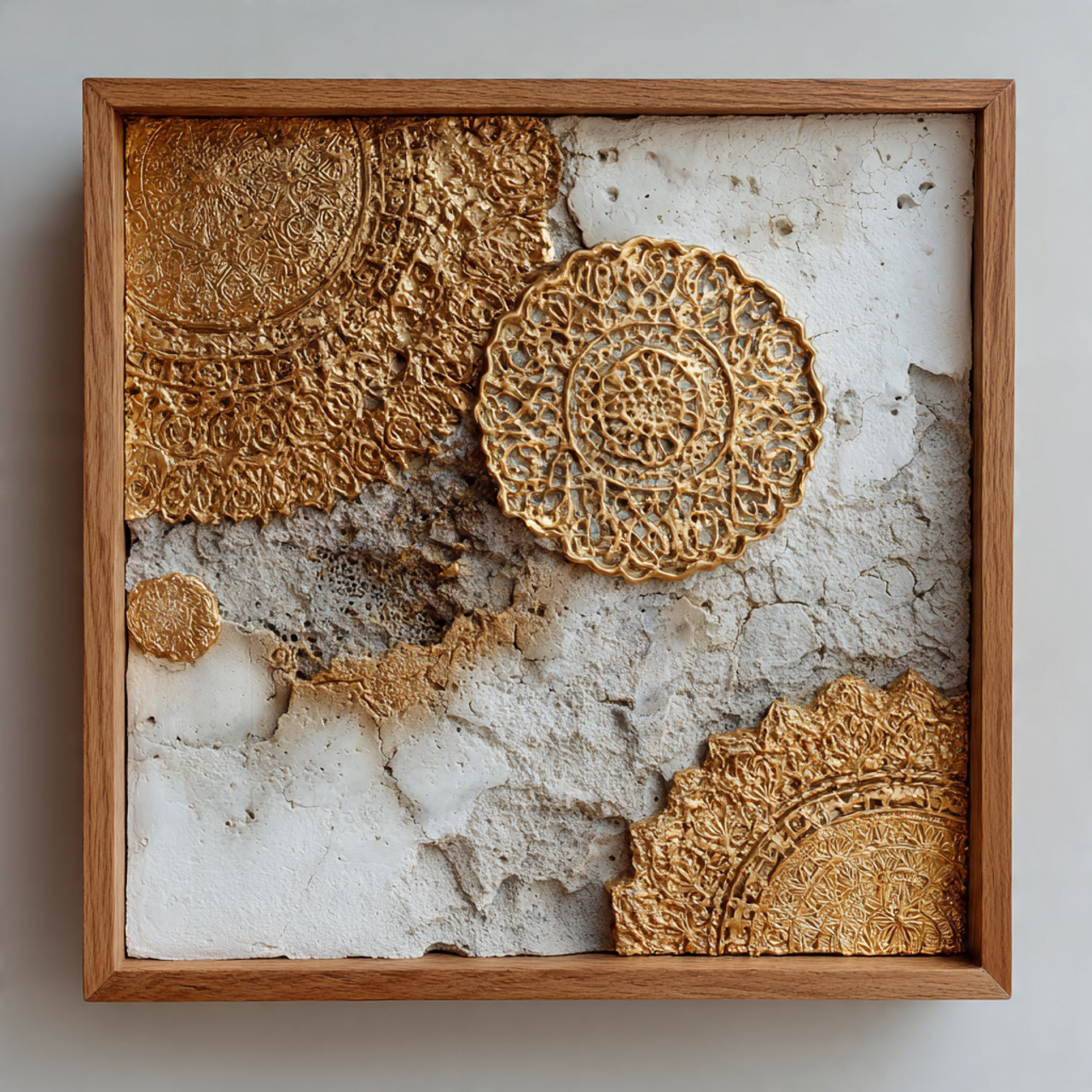 Textured gold wall piece